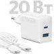 Сетевое зарядное Anker 312 20W Wall Charger 2 Ports + C