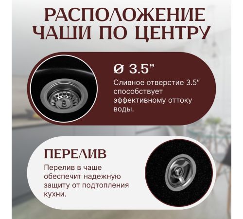 Кухонная мойка Saniteco Nova оникс