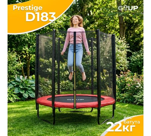 Батут GoUP Prestige-D183 с сеткой, красный
