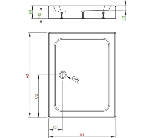 Душевой поддон Radaway Laros D Compact 100x90 [SLD91017-01]
