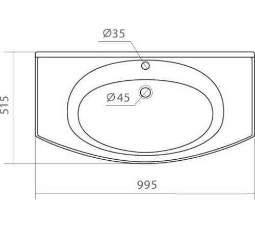 Умывальник Santek Энигма-100 99.5x51.5 [1.WH20.7.777]