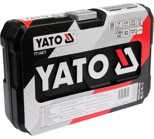 Набор торцевых головок и бит Yato YT-14471 38 предметов