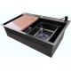 Кухонная мойка Stellar Decor S7045NB-A-D нано черный, c доской