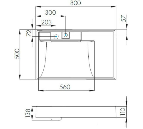 Умывальник Акватон Рейн 80 1A72113KRW010
