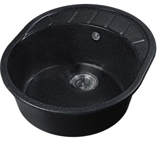 Кухонная мойка Marblan Ovata R черный,с сифоном