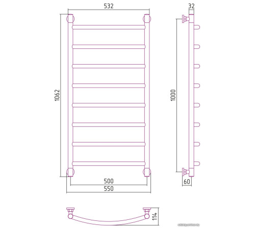 Полотенцесушитель Сунержа Галант+ 1000х500 032-0200-1050