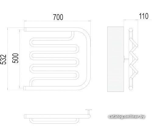 Полотенцесушитель TERMINUS Фокстрот-Лиана 1