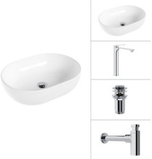 Умывальник Lauter 21836A + Rio 21AM12672 + сифон 21635CH + дон.клапан 21190CH хром