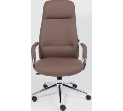 Офисное кресло AksHome Elema коричневая экокожа/хромированный металл