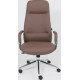 Офисное кресло AksHome Elema коричневая экокожа/хромированный металл