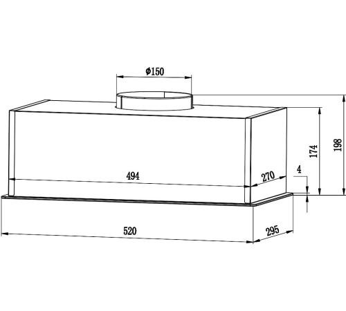Кухонная вытяжка Weissgauff BOX 850 Touch черное стекло
