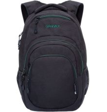 Школьный рюкзак Grizzly RQ-003-31 черный/бирюзовый