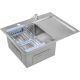 Кухонная мойка Saniteco 6550-L + Spike F9S07000 хром, с сифоном, дозатором и коландером