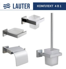 Набор аксессуаров для ванной Lauter 21SH71061 + 21SH71051 + 21SH71101 + 21SH71111 Chrome, 4 предмета