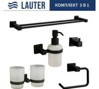 Набор аксессуаров для ванной Lauter 21SH6082 + 21SH6172 + 21SH6092 + 21SH6072 + 21SH6022 Matt Black, 5 предметов