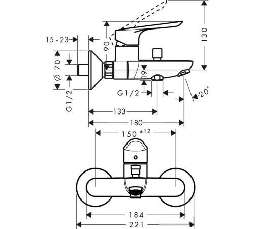 Смеситель Hansgrohe Logis E 71403000