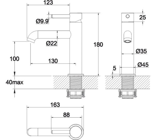 Смеситель Whitecross Y Y1211NIB брашированный никель