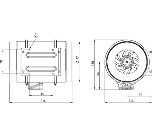 Радиальный вентилятор Bahcivan BMFX 100/2VSТ