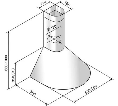 Кухонная вытяжка Elikor Эпсилон 60П-430-П3Л молоко/золото