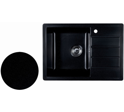 Кухонная мойка Marblan Recta L оникс, с сифоном