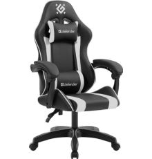 Игровое геймерское кресло Defender Legas черный/белый