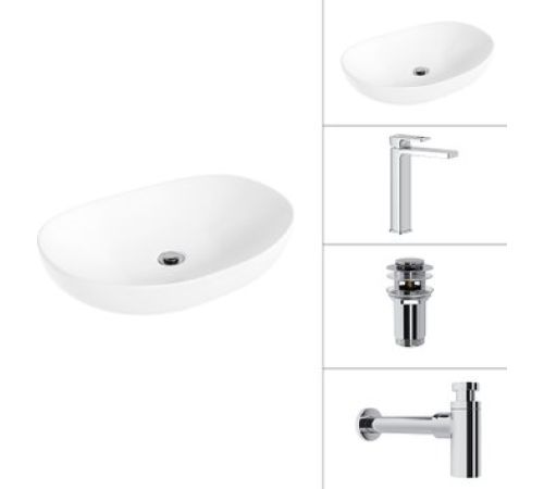 Умывальник Lauter 21502 + Cascade 21СК0655C + сифон 21635CH + дон.клапан 21190CH хром