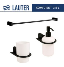Набор аксессуаров для ванной Lauter 21SH2062 + 21SH42092 + 21SH42012 Matt Black, 3 предмета