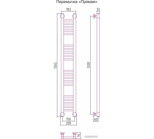 Полотенцесушитель Сунержа Богема+ 1200x150 00-0220-1215