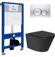 Унитаз подвесной Lauter Longer 2110822B + 21901001 кнопка 219703E, сатин