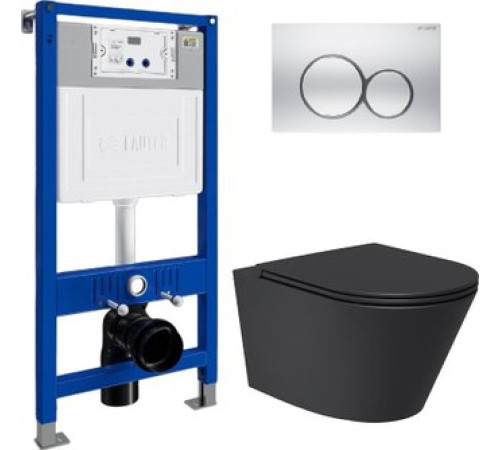 Унитаз подвесной Lauter Longer 2110822B + 21901001 кнопка 219703E, сатин