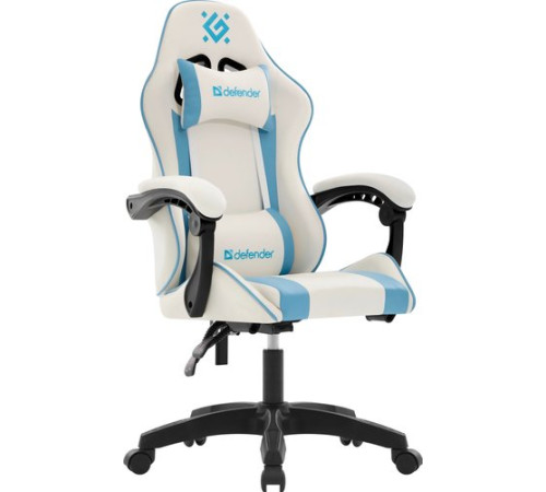 Игровое геймерское кресло Defender Legas белый/голубой