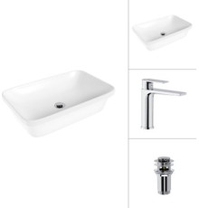 Умывальник Lauter 21370 + Reef 21CK678C с донным клапаном 21190CH хром