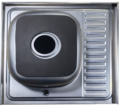 Кухонная мойка AKS Накладная 60x60 правая полированная