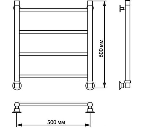 Полотенцесушитель Luxon J 80x50 нижнее подключение