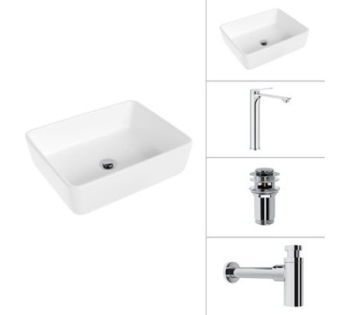 Умывальник Lauter 21674 + Rio 21AM12672 + сифон 21635CH + дон.клапан 21190CH хром
