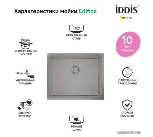 Кухонная мойка IDDIS Edifice EDI54G0i77