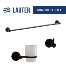 Набор аксессуаров для ванной Lauter 21TS20116 + 21T2010 + 21TS2016 Matt Black, 3 предмета