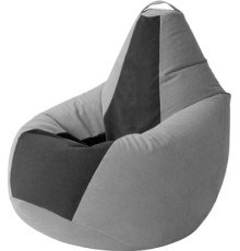 Кресло-мешок Kreslomeshki Груша Kombo XXXL GKV-145x100-SСH сталь/черный