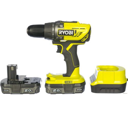 Дрель-шуруповерт Ryobi R18DD3-220S 5133003348 с 2-мя АКБ 2 Ah, сумка
