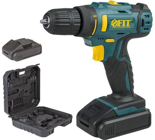 Дрель-шуруповерт FIT 80189 с 2-мя АКБ, кейс