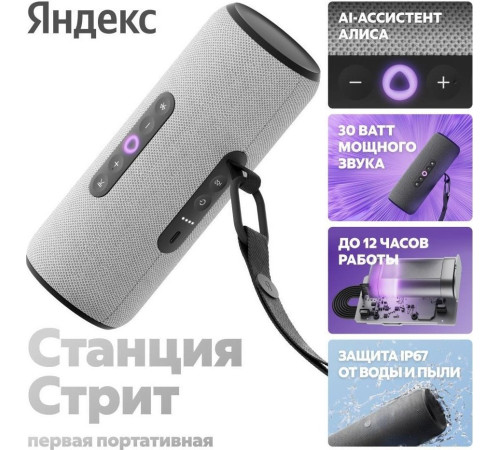 Умная колонка Яндекс Станция Стрит серый