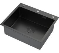 Кухонная мойка ARFEKA Eco AR 600*500 POP-UP BLACK PVD NANO