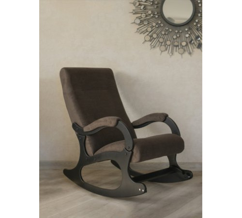 Кресло-качалка Mio Tesoro Бастион-32 велюр коричневый/черный