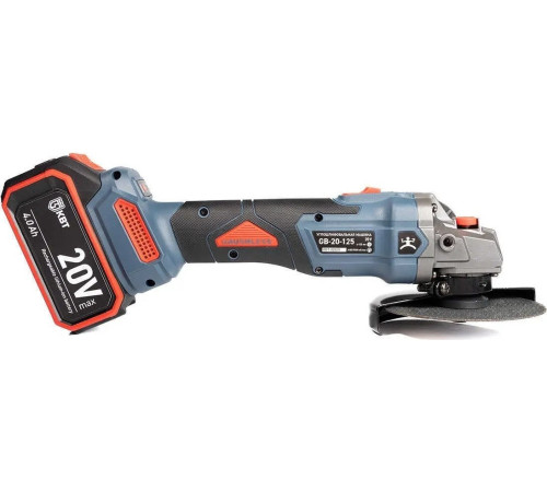 Угловая шлифмашина КВТ Профи GB-20-125 с 2-мя АКБ, кейс