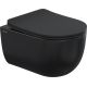 Унитаз подвесной Berges Wasserhaus Ventas Black Rimless + Visam Slim 525 EX-043324 с сиденьем