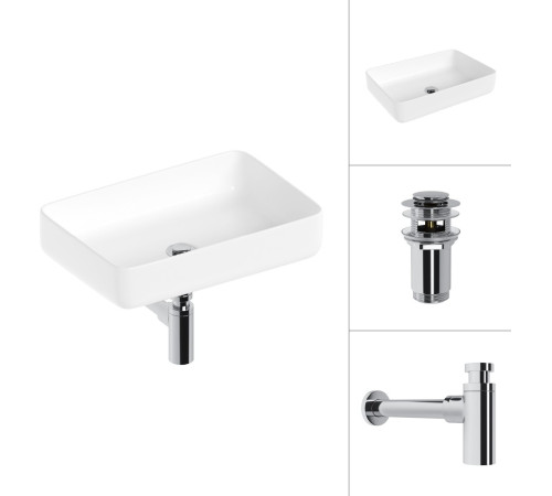 Умывальник Lauter 21487-50 + клапан 21190CH + сифон 21635CH хром