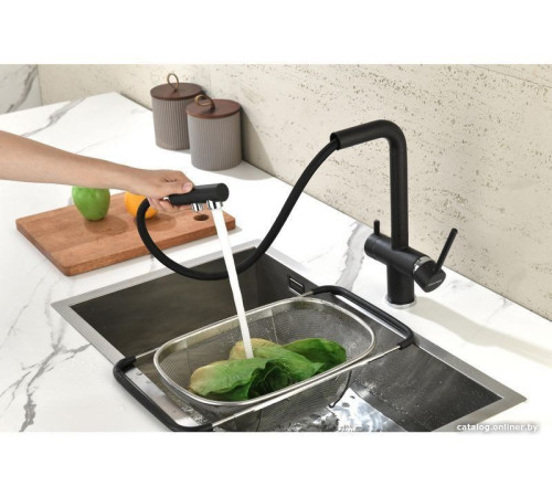 Смеситель Paulmark Serpentine Se213222-418 черный/черный металлик