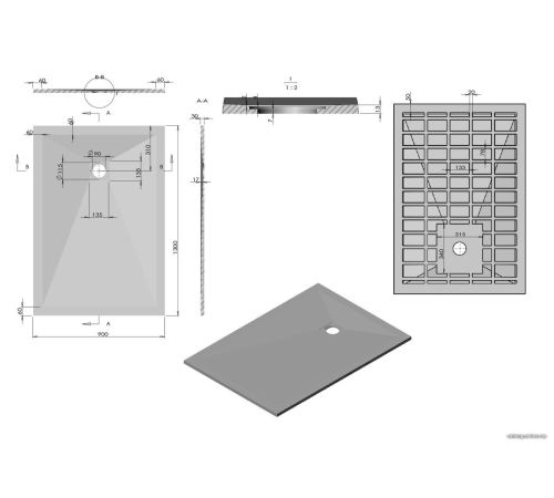 Душевой поддон Vincea VST-4SR9013W 130x90
