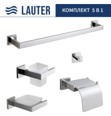 Набор аксессуаров для ванной Lauter 21SH71061 + 21SH71051 + 21SH71101 + 21SH71091 + 21SH71011 Chrome, 5 предметов