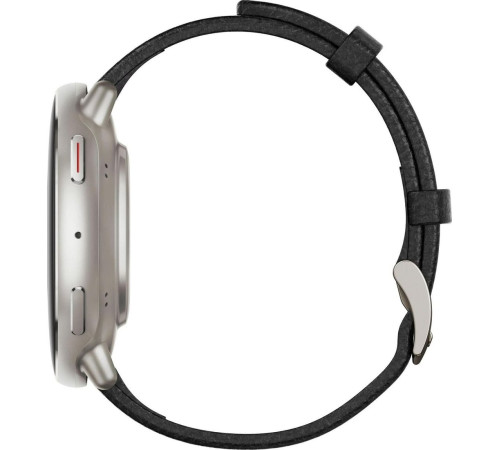 Умные часы Amazfit Active 2 Premium серебристый, с черным кожаным ремешком